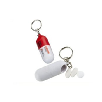 Plastic Pill Box With Key Chain